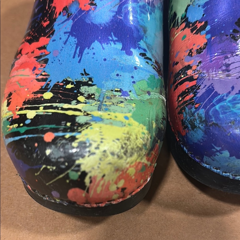 Dansko-Colorful Splatter Clogs - Picture 5 of 12